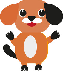 Brown dog, illustration, vector on a white background.
