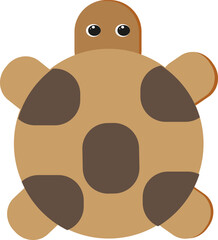 Brown turtle, illustration, vector on a white background.