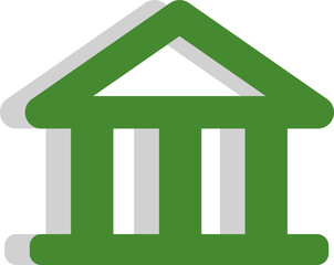 Green bank building, illustration, vector on a white background.