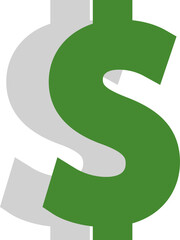 Banking dollar, illustration, vector on a white background.