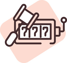 Gaming law, illustration, vector on a white background.