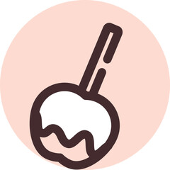 Caramel apple, illustration, vector on a white background.