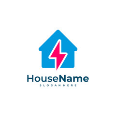 Home Bolt Logo Vector, Electric House Logo Icon Design Element, Design Illustration