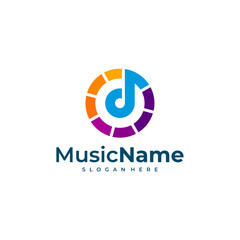 Modern logo design for music studio. Music logo design template vector.
