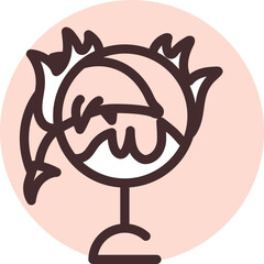 Circus dolphin show, illustration, vector on a white background.