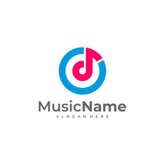 Modern logo design for music studio. Music logo design template vector.