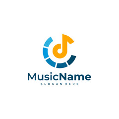 Modern logo design for music studio. Music logo design template vector.