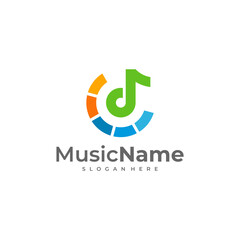 Modern logo design for music studio. Music logo design template vector.