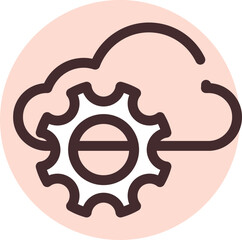 Computer cloud settings, illustration, vector on a white background.