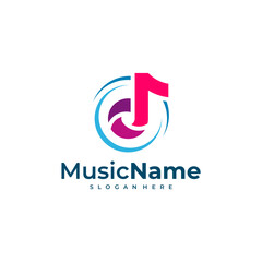 Modern logo design for music studio. Music logo design template vector.