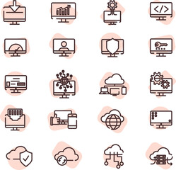 Computer service, illustration, vector on a white background.