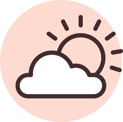 Sunny morning, illustration, vector on a white background.