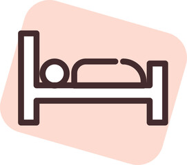 Sleeping bed, illustration, vector on a white background.