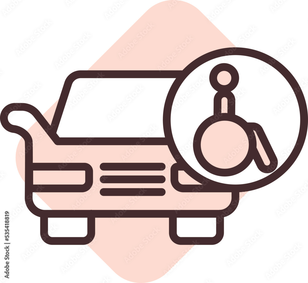 Wall mural Disability car, illustration, vector on a white background.