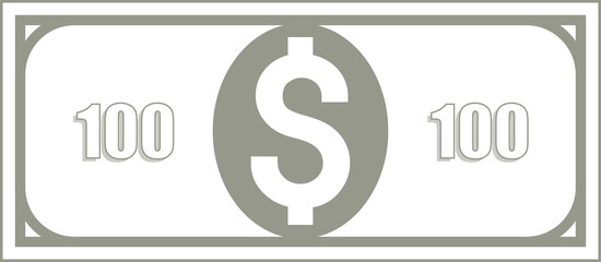 Dollar banknote. Fiat money sign symbol.