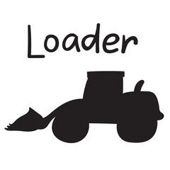 Loader. Heavy equipment. Silhouette icon on white background.