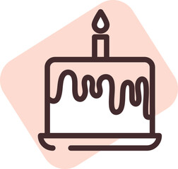 Event cake, illustration, vector on a white background.
