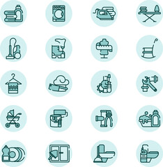 House service icon set, illustration, vector on a white background.