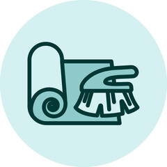 Obraz premium Carpet cleaning, illustration, vector on a white background.