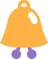 Kindergarten bell, illustration, vector on a white background.