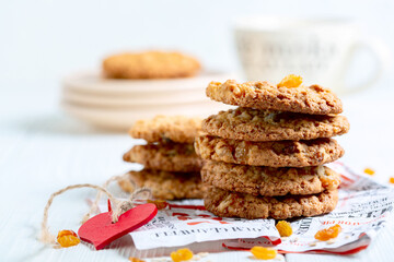Traditional oatmeal raisin cookies.