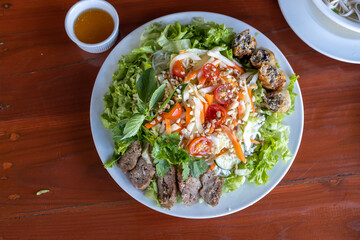 Famous Vietnamese food - Bun Cha Thit Rice Noodle
