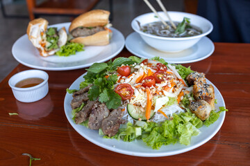 Famous Vietnamese food - Bun Cha Thit Rice Noodle