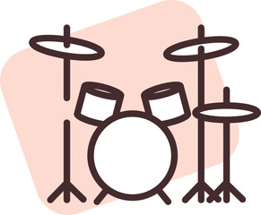 Music drums, illustration, vector on a white background.