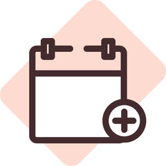 Phone event calender, illustration, vector on a white background.