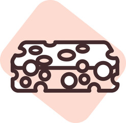 Pottery sponge, illustration, vector on a white background.