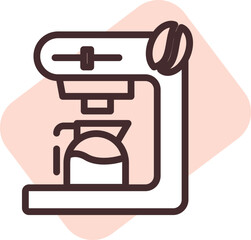 Restaurant coffee machine, illustration, vector on a white background.