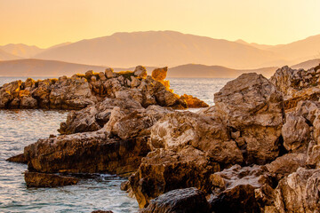 Kassiopi resort, Corfu (Kerkyra island) ., picturesque summer view, amazing coast popular island of Greece - Corfu ...exclusive - this image sell only on adobe stock