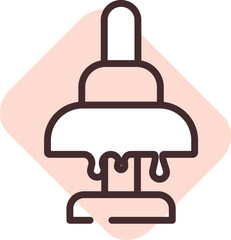 Restraurant melted chocolate, illustration, vector on a white background.