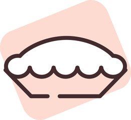 Restaurant pie, illustration, vector on a white background.