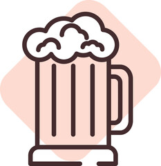 Restaurant beer, illustration, vector on a white background.