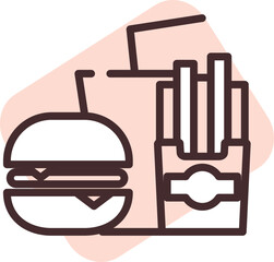 Restaurant fast food, illustration, vector on a white background.