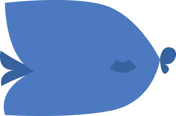 Blue Sea fish, illustration, vector on a white background.