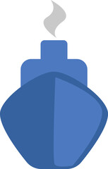 Blue sailing ship, illustration, vector on a white background.