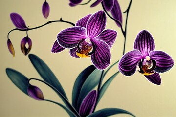 beautiful and enchanting orchid flowers. High quality illustration