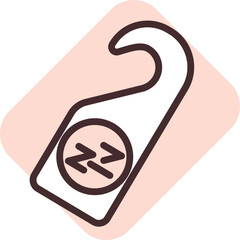 Door hanger, illustration, vector on a white background.