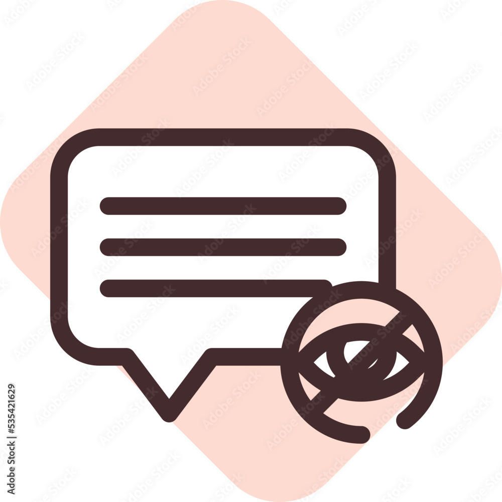 Sticker Social media hide the post, illustration, vector on a white background.