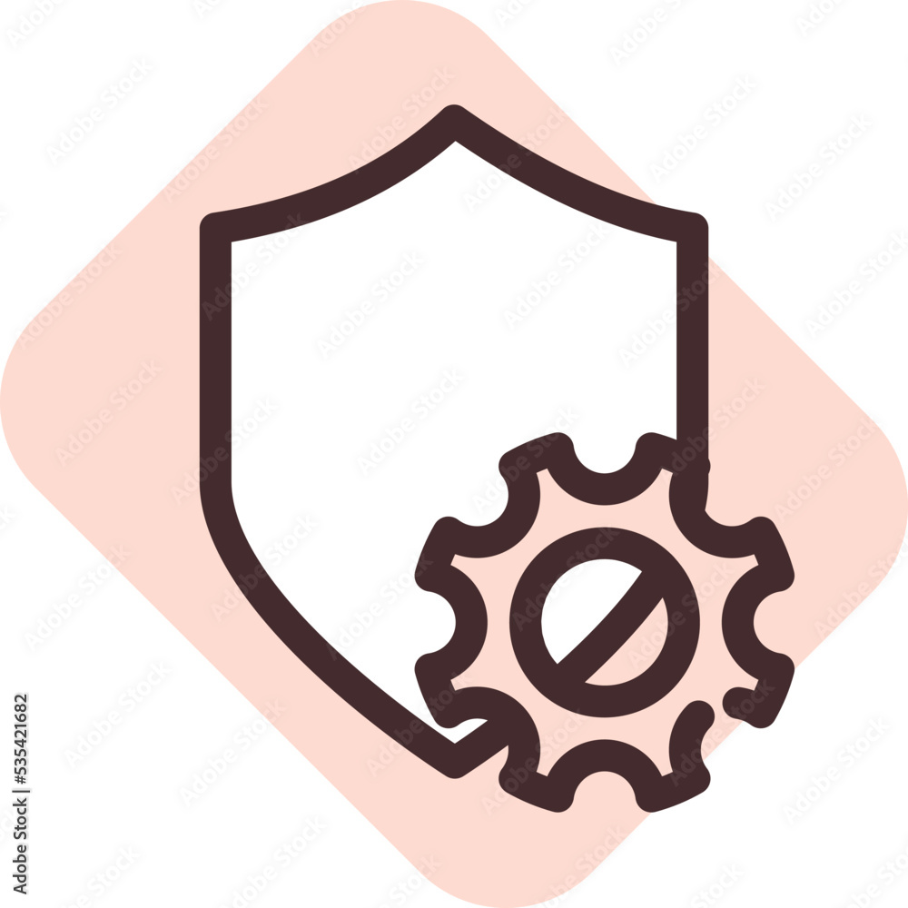 Sticker Social media security settings, illustration, vector on a white background.