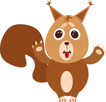 Squirrel tells, illustration, vector on a white background.