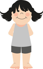 Girl dress up, illustration, vector on a white background.