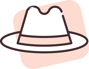Accessory traditional hat, illustration, vector on white background.