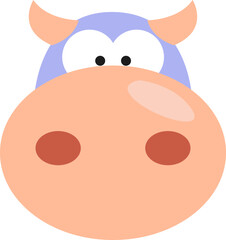 Purple cow, illustration, vector on white background.