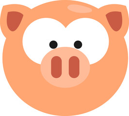 Orange pig, illustration, vector on white background.