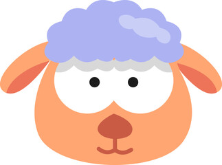 Orange sheep, illustration, vector on white background.