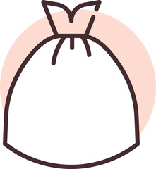 Apparel ball dress, illustration, vector on white background.