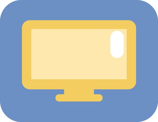 Appliance flatscreen tv, illustration, vector on white background.